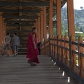 Monk at Bridge Punakha Dzong
