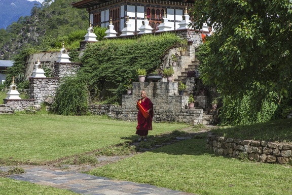 Monk in Khamsum Yulley Namgyal Chorten