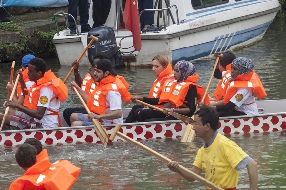 Foreigners at Dragon Boat (Duanwu) Festival (端午節) in Xixi 