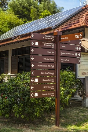 Photovoltaic and Sign-Post on Pulau Ubin