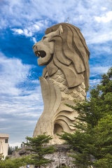 Merlion in Sentosa with Antenna on head